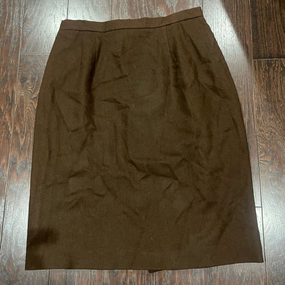 Worthington Women Brown Wool Lined  Skirt Size 16 Career Business Classic